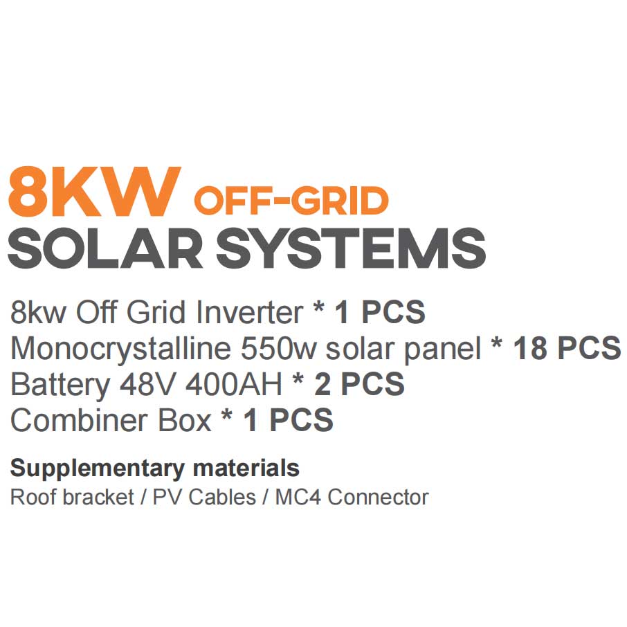 8kw Off Grid Home Solar System: Upgrade, Eco, Save. Discount Now!