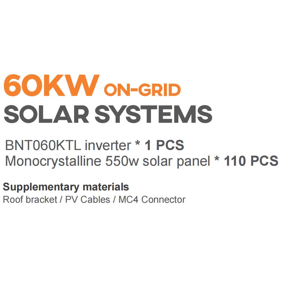 60Kw On Grid Solar System: Redeem Discount, Save Big.