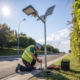 installing solar street light on sidewalks 2